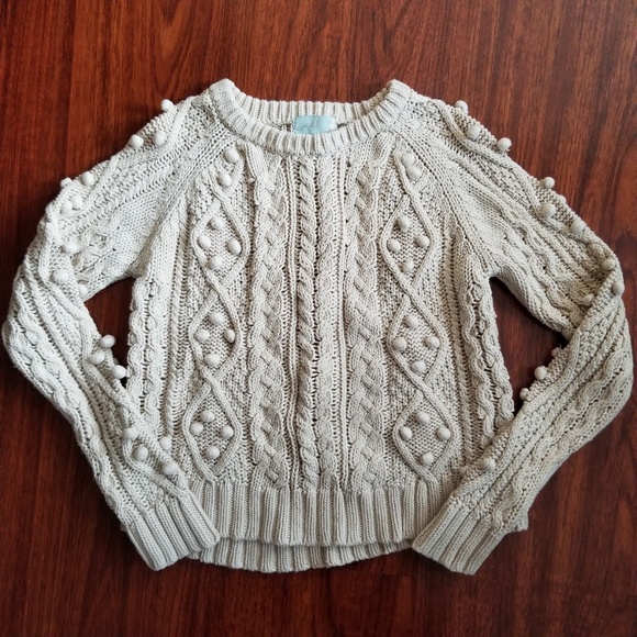 Peek Other - Girls Peek Cream Cable Knit Sweater